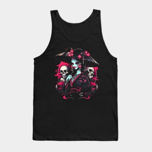 Geisha | Grim Reaper Geisha Skull | Cool Retro Japanese Aesthetic Tank Top